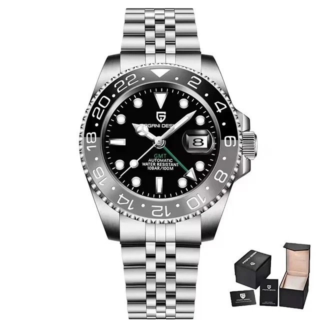 40MM PAGANI DESIGN GMT Automatic Men’s watch Waterproof Stainless Steel New USA