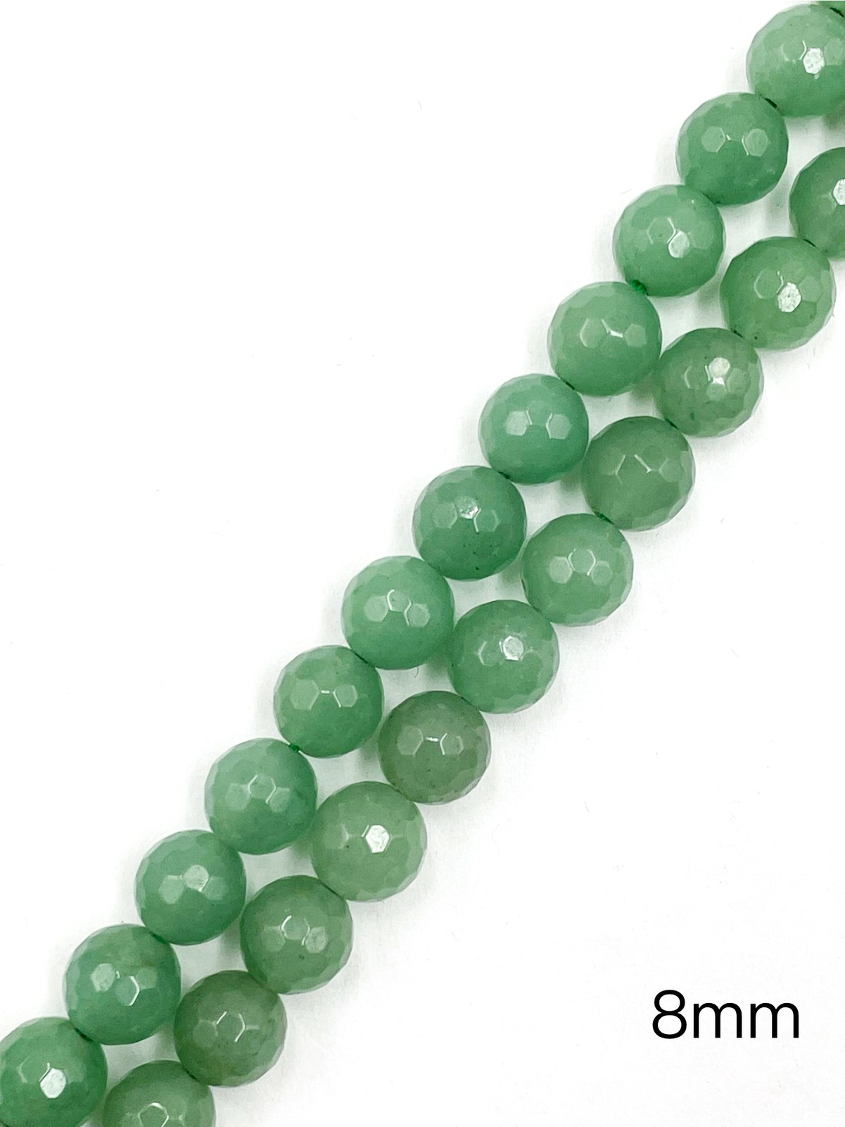 Natural Green Aventurine Faceted Round Beads Size 6mm to 20mm 15.5” Strand