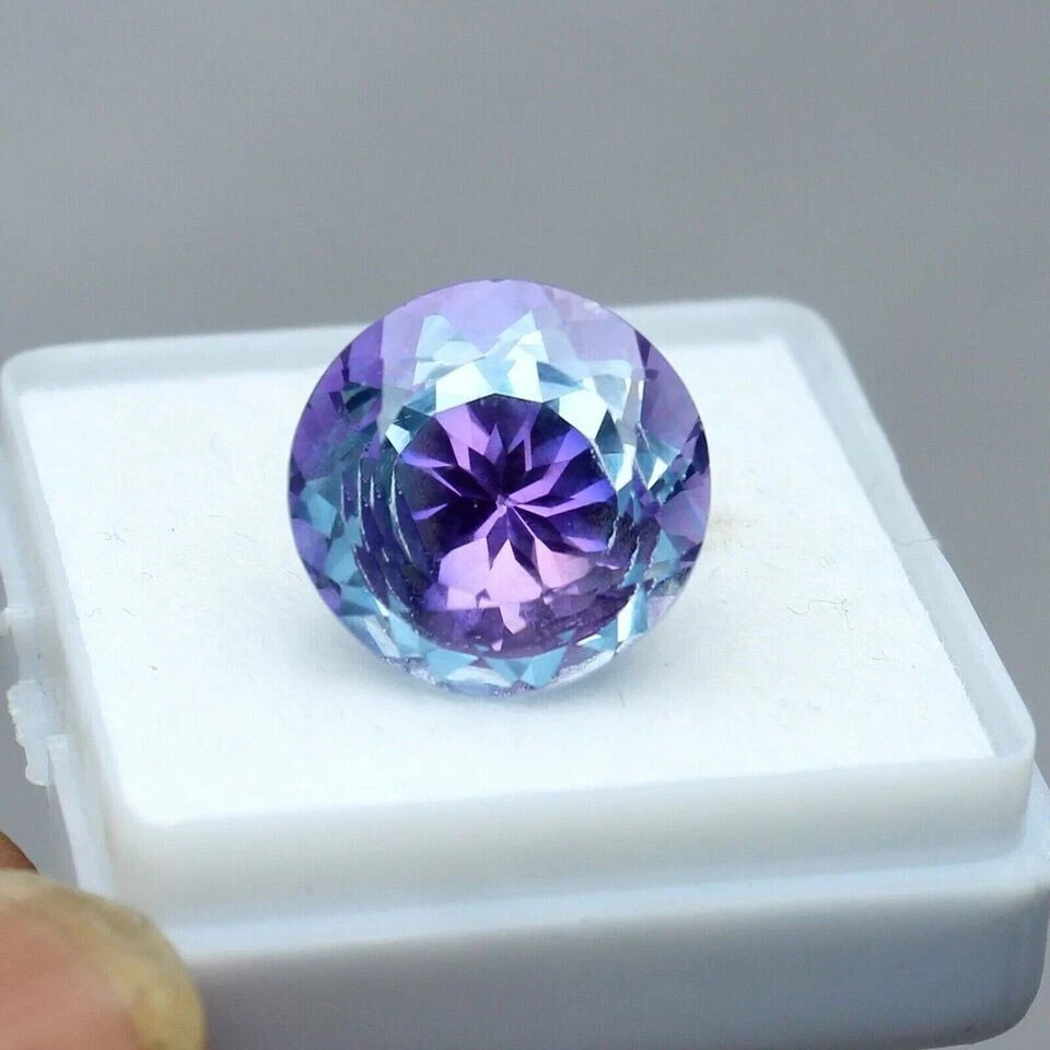 AAA 10.40 CT+ Natural Pitambari Sapphire Bi-Color Round Certified Loose Gemstone