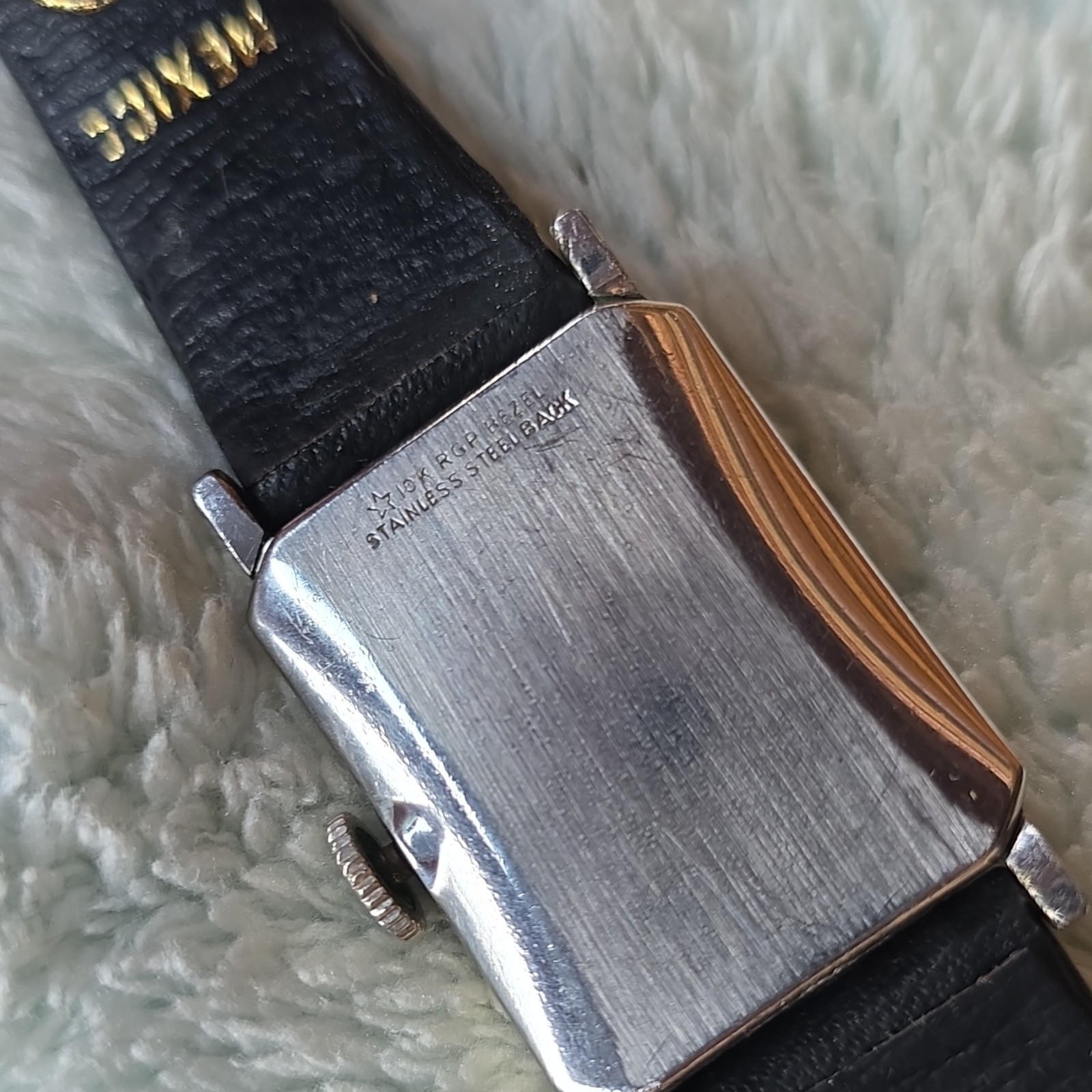 Vtg. 1950s Elgin 23mm Manual Wind, Art Deco Lugs, 10k White GF Case, Runs Smooth