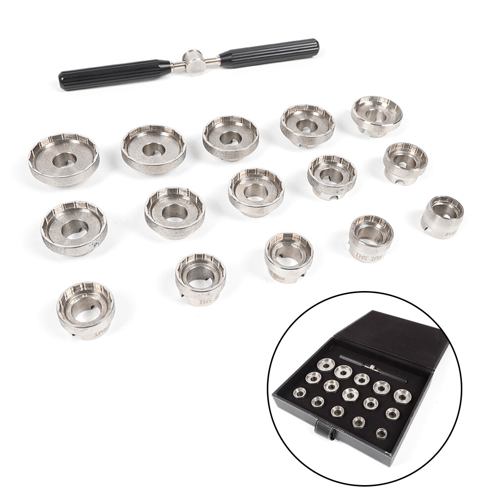 15 Dies Watch Back Case Opener Die Fit Breitling Removal Tool Opener Kit USA