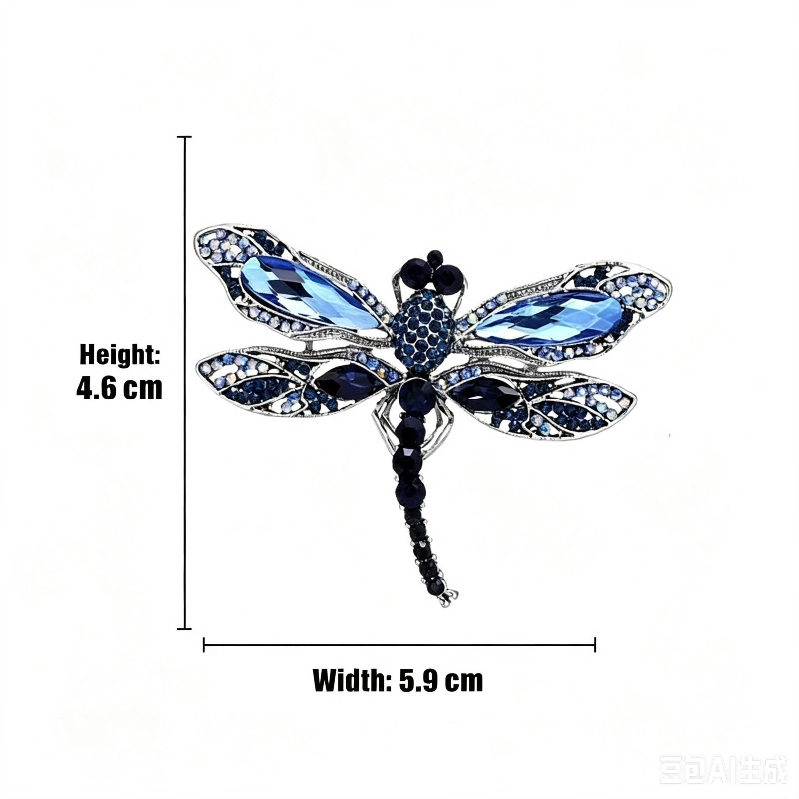Blue Dragonfly Brooch for Women, Premium Accessory for Coats, Sweaters