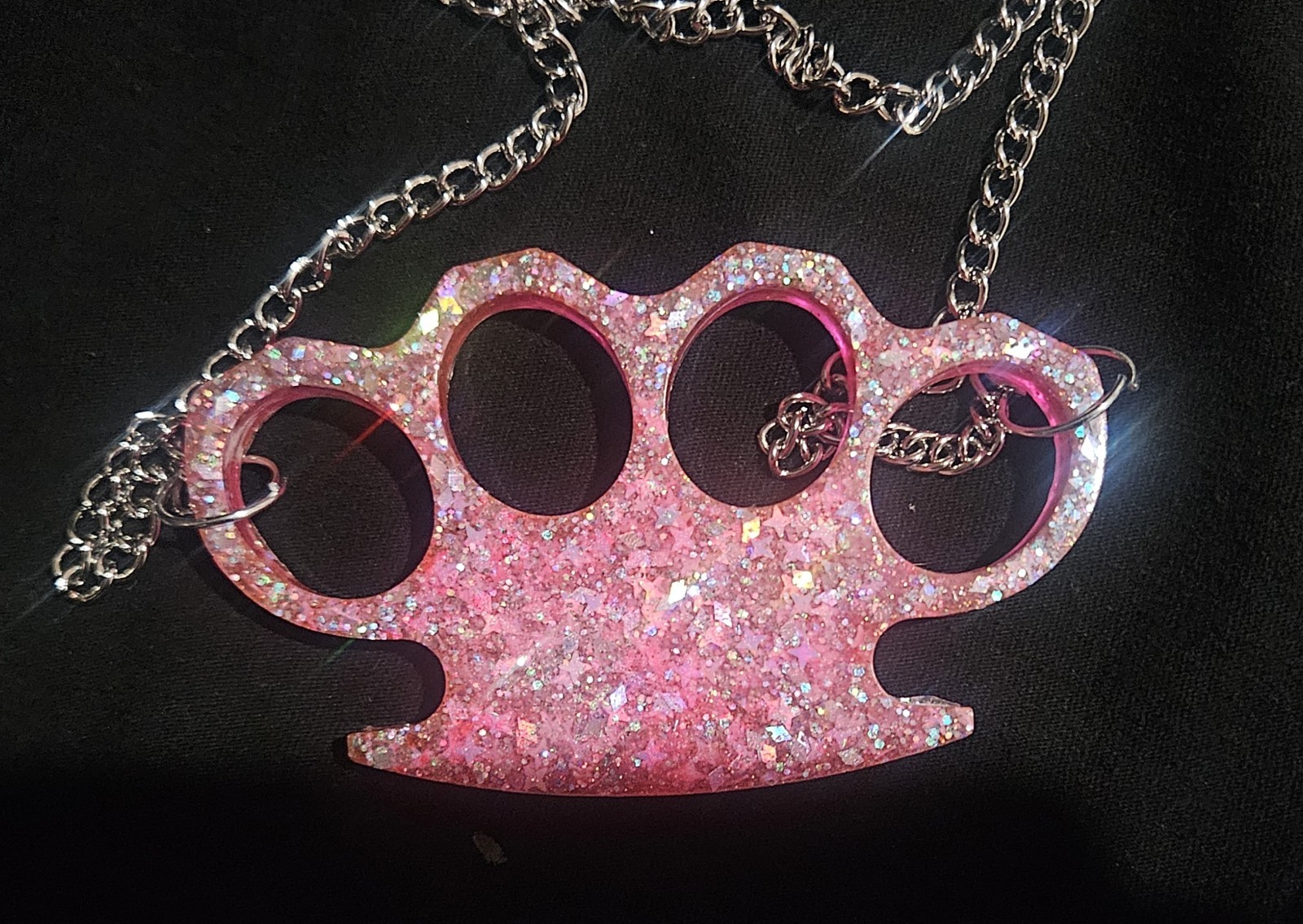 IGirl Necklace Punk Grunge Emo Scene Goth Y2K Style Brassknuckle