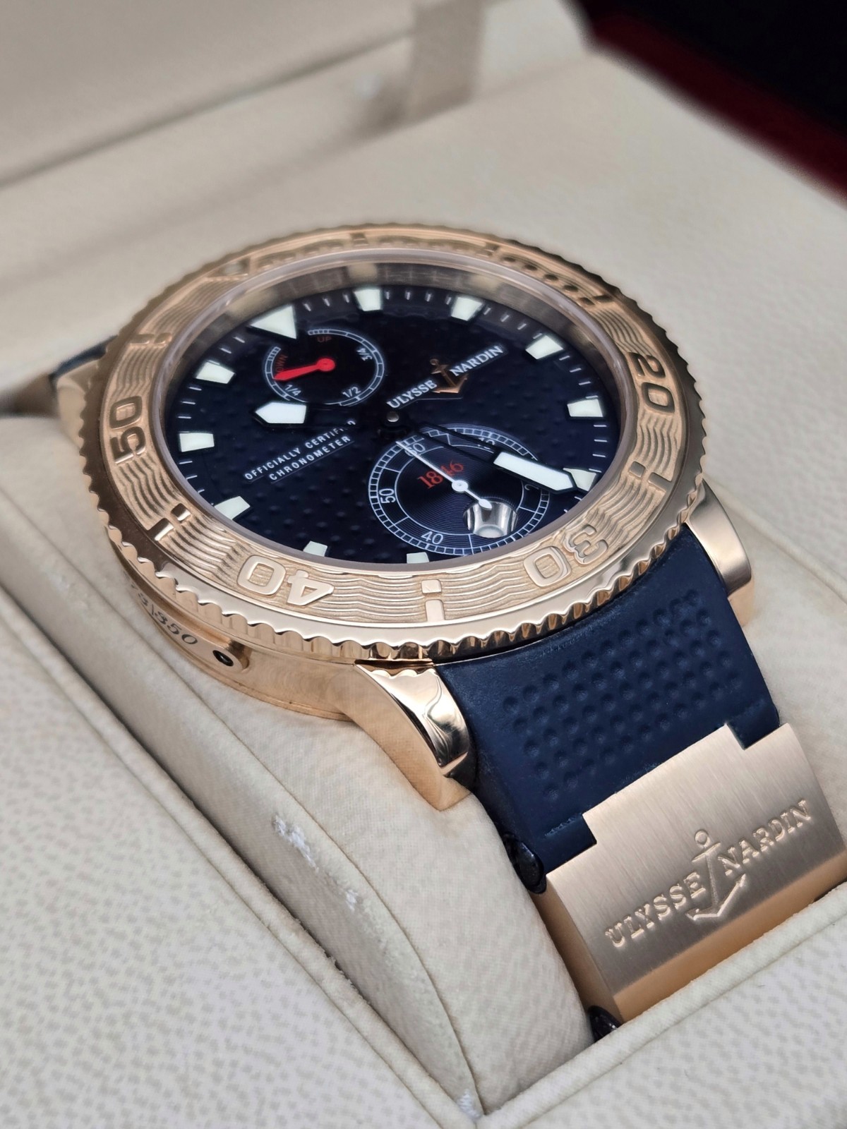 VERY RARE Ulysse Nardin Maxi Marine 266-51 Gold 41mm Limited Edition of 350