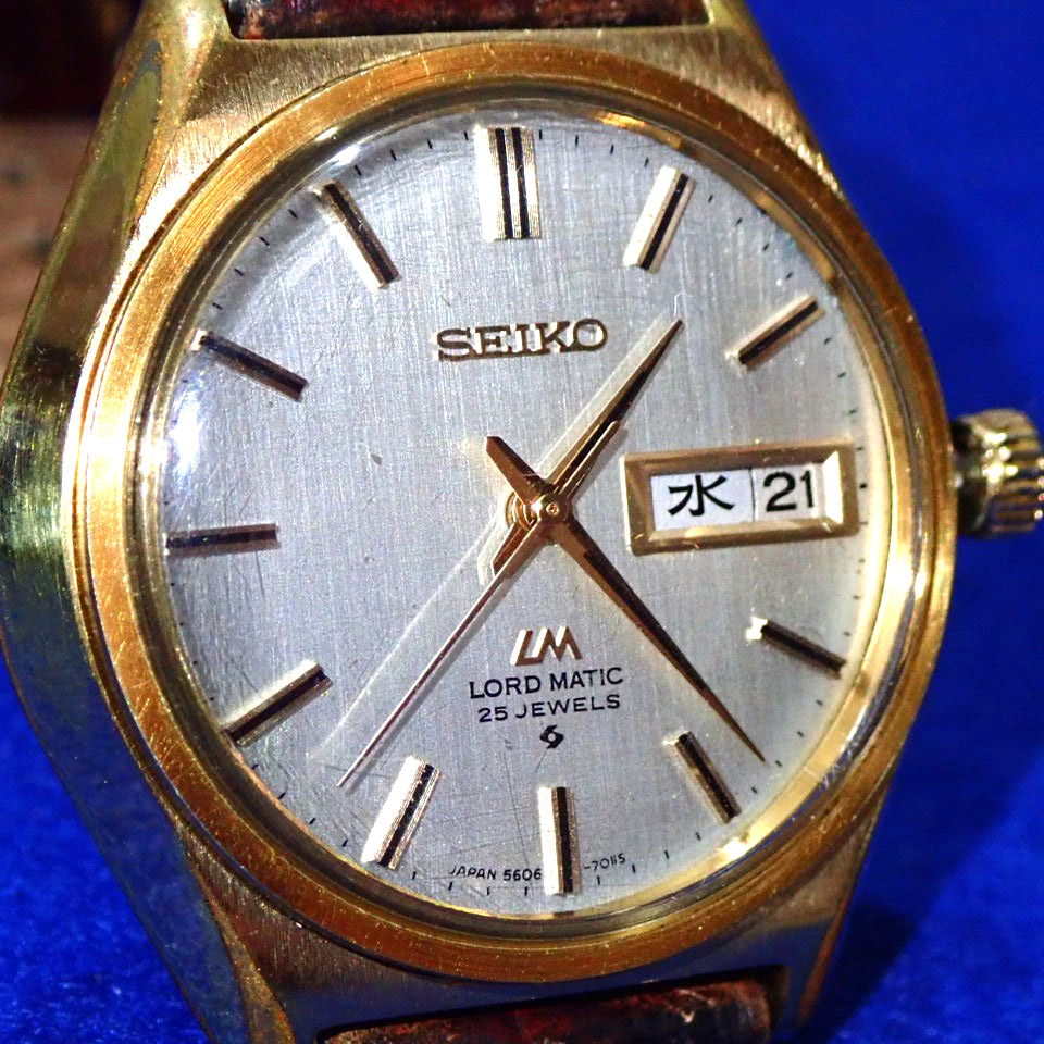 SEIKO Vintage 1971 JDM Load Matic 25J 5606-7010 Day Date KANJI Dial 37mm Linen