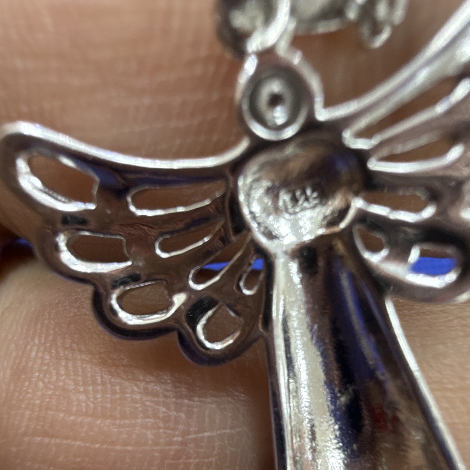 sterling silver 925 cable chain angel charm pendant necklace 18 in lobster