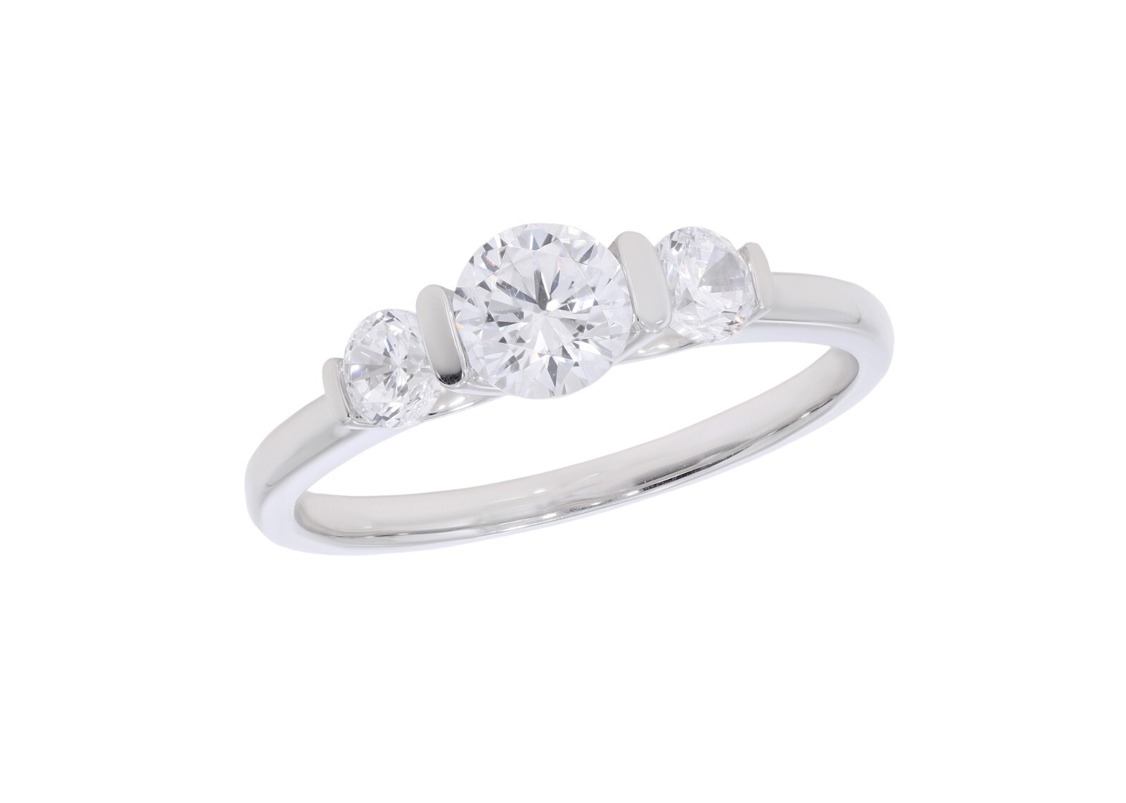 0.87 ct Round Lab Grown Diamond Engagement Ring Certified 14k Gold