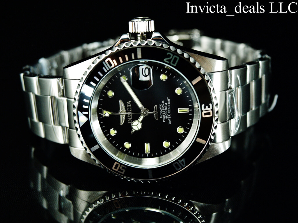 Invicta Men’s 40mm Pro Diver AUTOMATIC NH35A BLACK DIAL Silver Watch