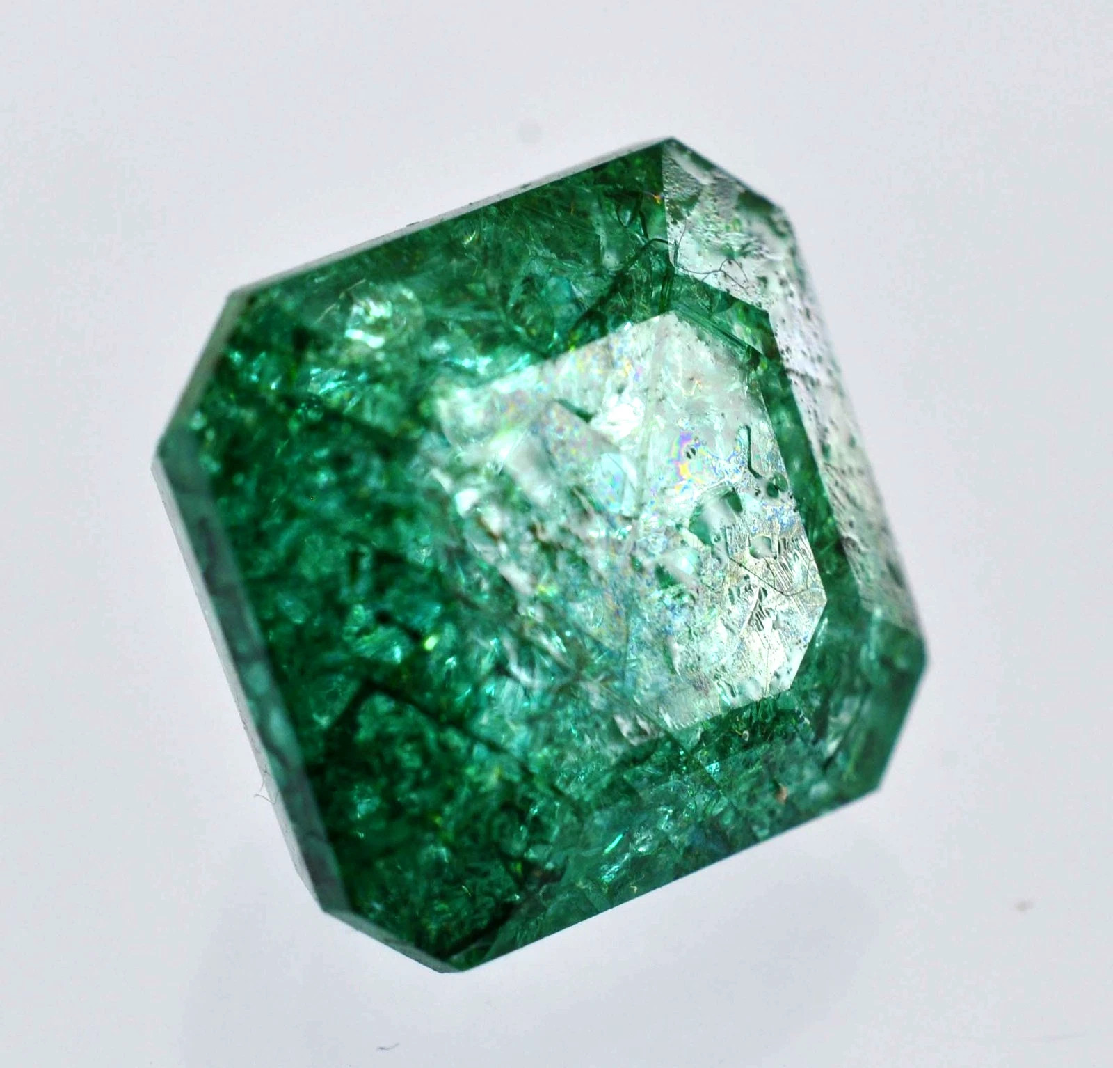 Natural 11.45 Ct Zambian Green Emerald GIE Certified Asscher Cut Loose Gemstone