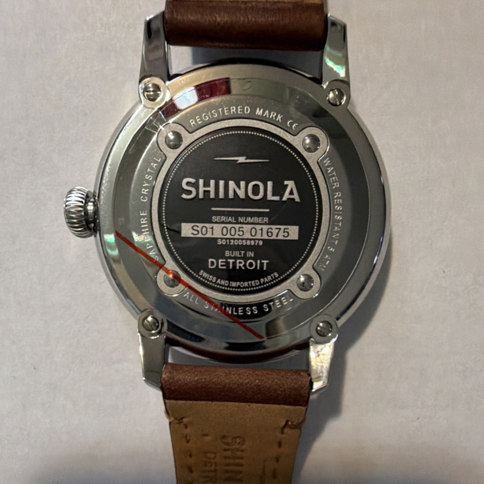 Shinola Argonite-1069 Men’s Blue Dial Brown Leather Quartz Classic Watch