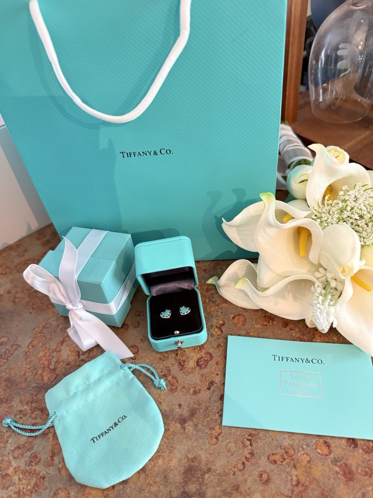 Love Tiffany & Co Blue Heart Earrings