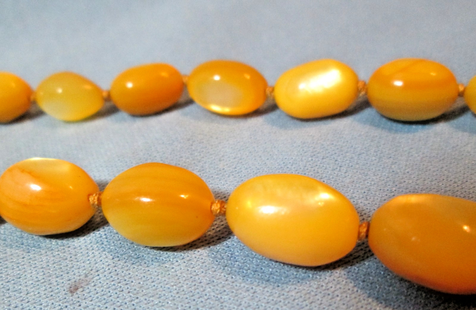 Stunning Egg Yolk BALTIC AMBER 40 in. Graduated BEAD NECKLACE