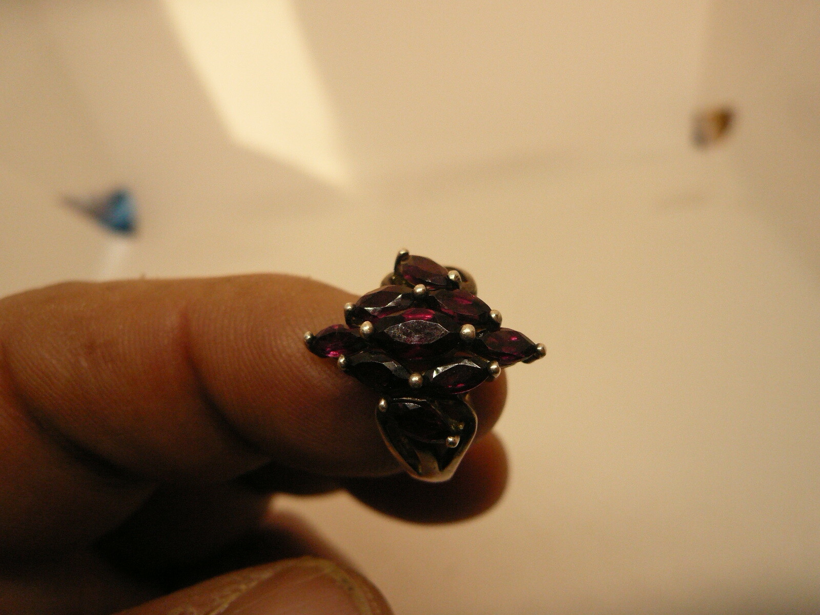 NV Navada Silver Hematite Cocktail Ring Size 6