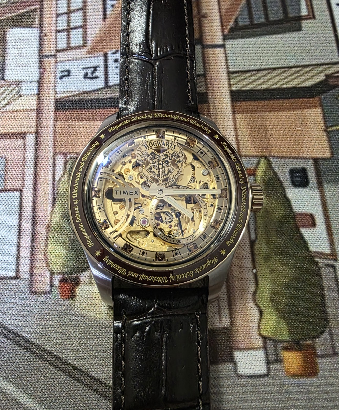 Harry Potter x Timex Waterbury Automatic Skeleton 39mm Leather Strap