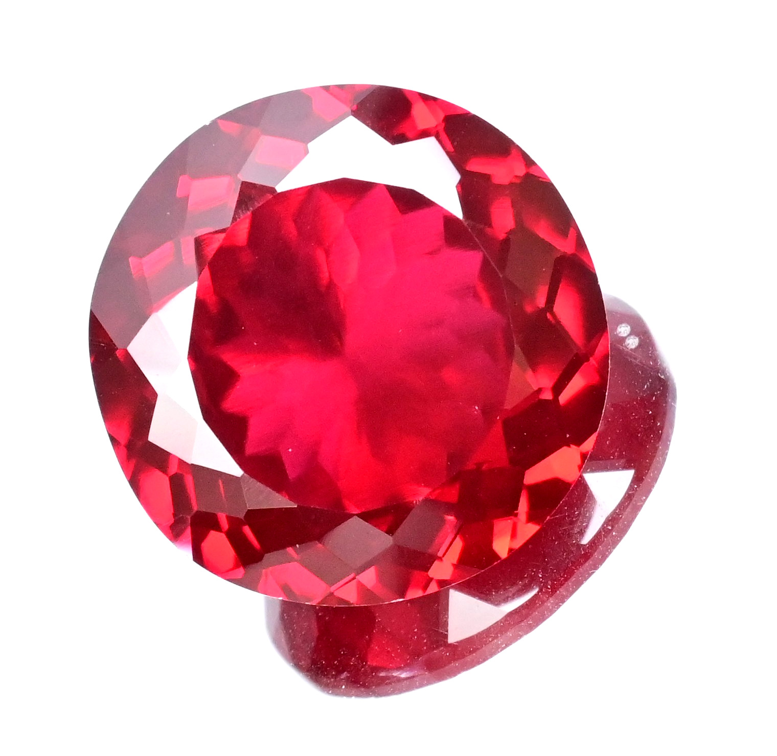 57.55 Ct Natural Mozambique Blood Red Ruby Round Certified Flawless Gemstone