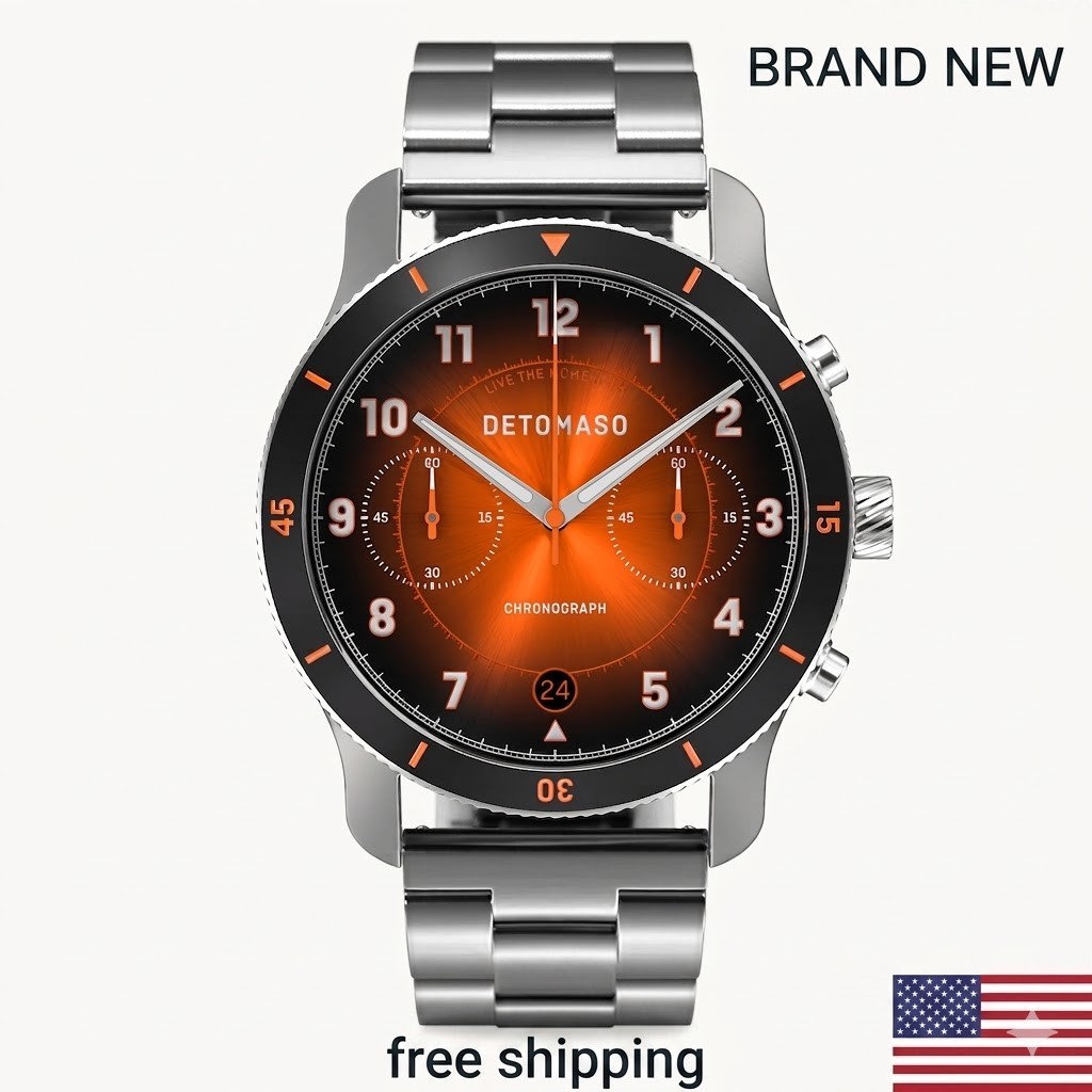 Detomaso VENTURE CHRONOGRAPHLIMITED EDITION BLACK ORANGE 42 mm MSRP $269 🔥New🔥