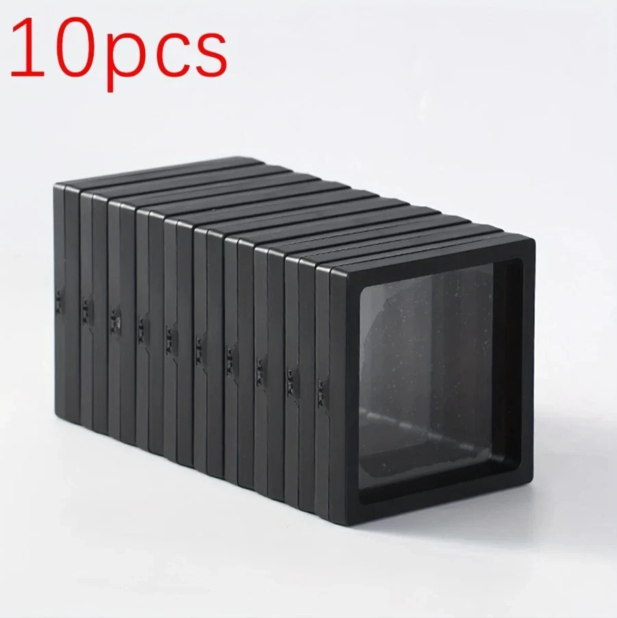 10pcs Transparent Floating Display Box Plastic Film Jewelry Packaging Case