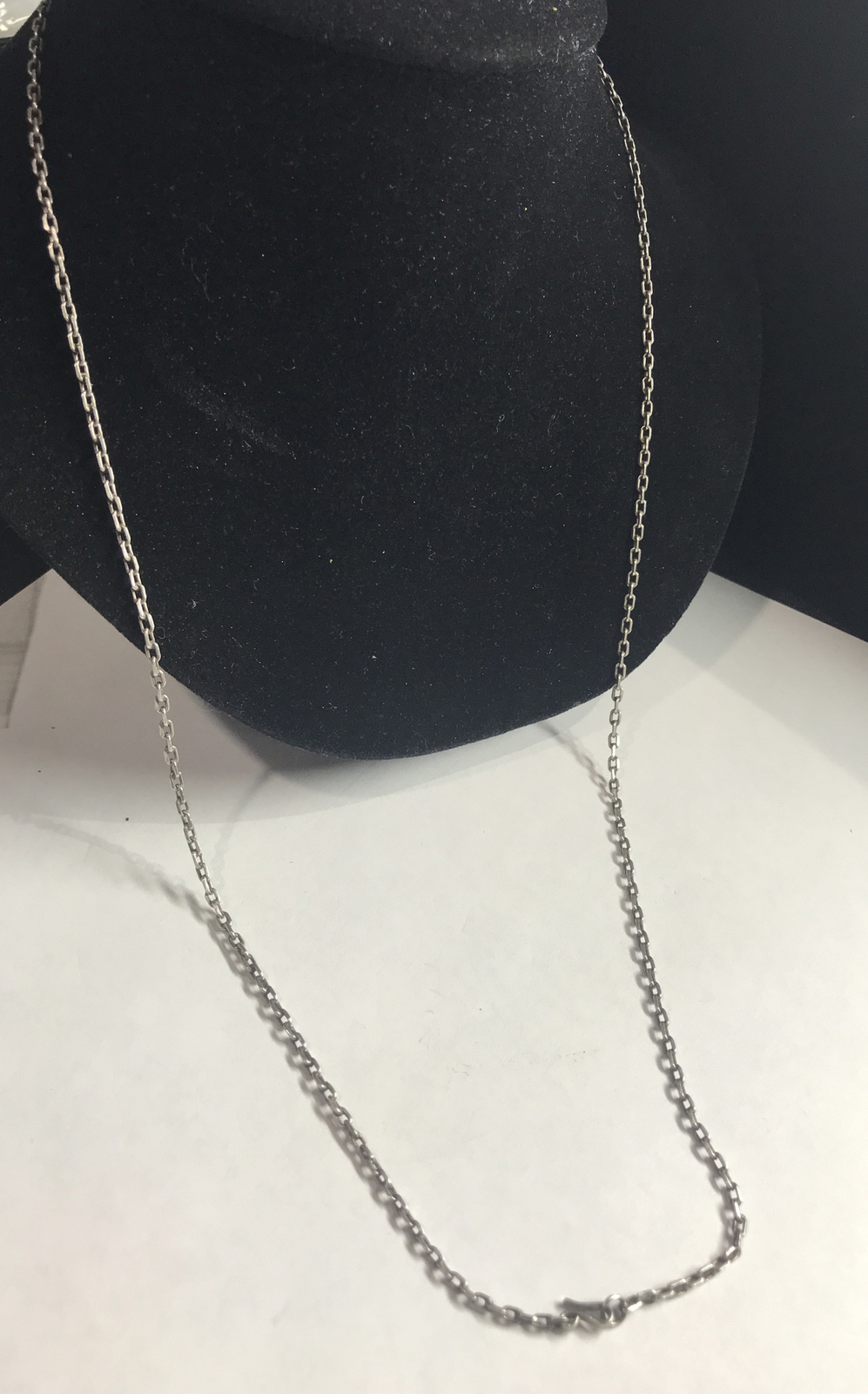 antique sterling silver box links chain 27” long Dark Not Stamped Acid Tested