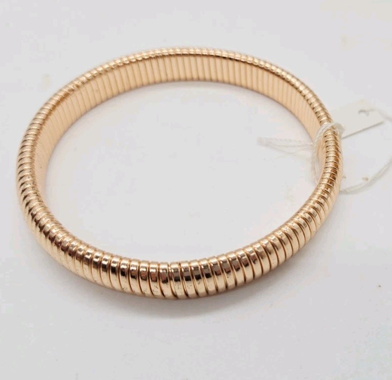 Omega stretch Bracelet Rose Gold tone OSFM One Size Vintage