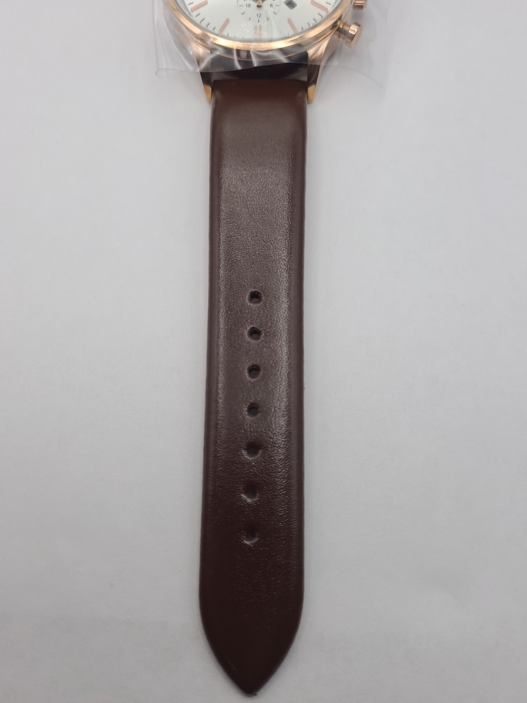 Walden 38mm Moon Phase Men Watch Quartz Rose Gold Tone Brown Band Date New