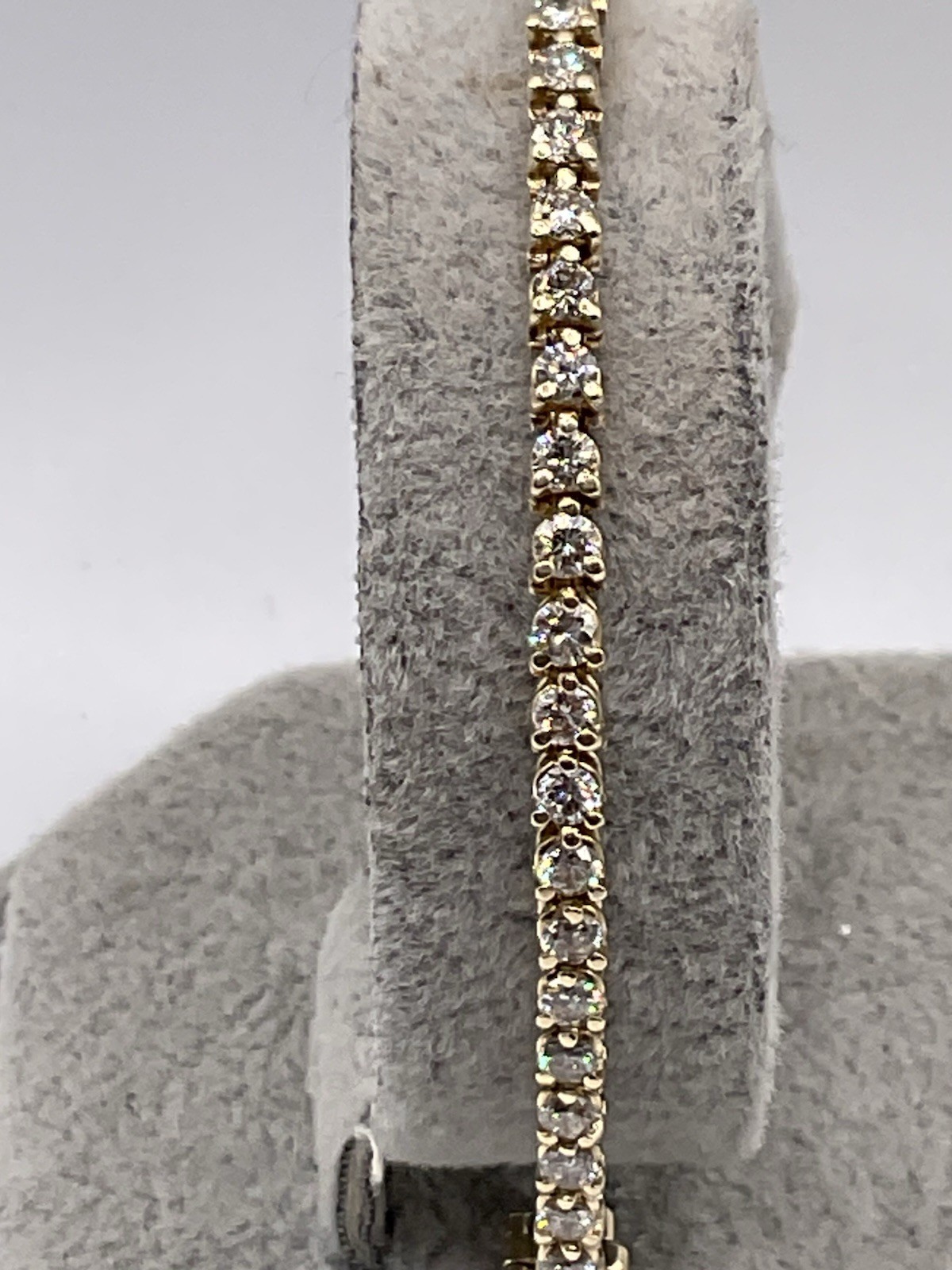 Certified Tennis Bracelet 5Ct Round Cut HI/SI-I2 Natural Diamond 14K Yellow Gold