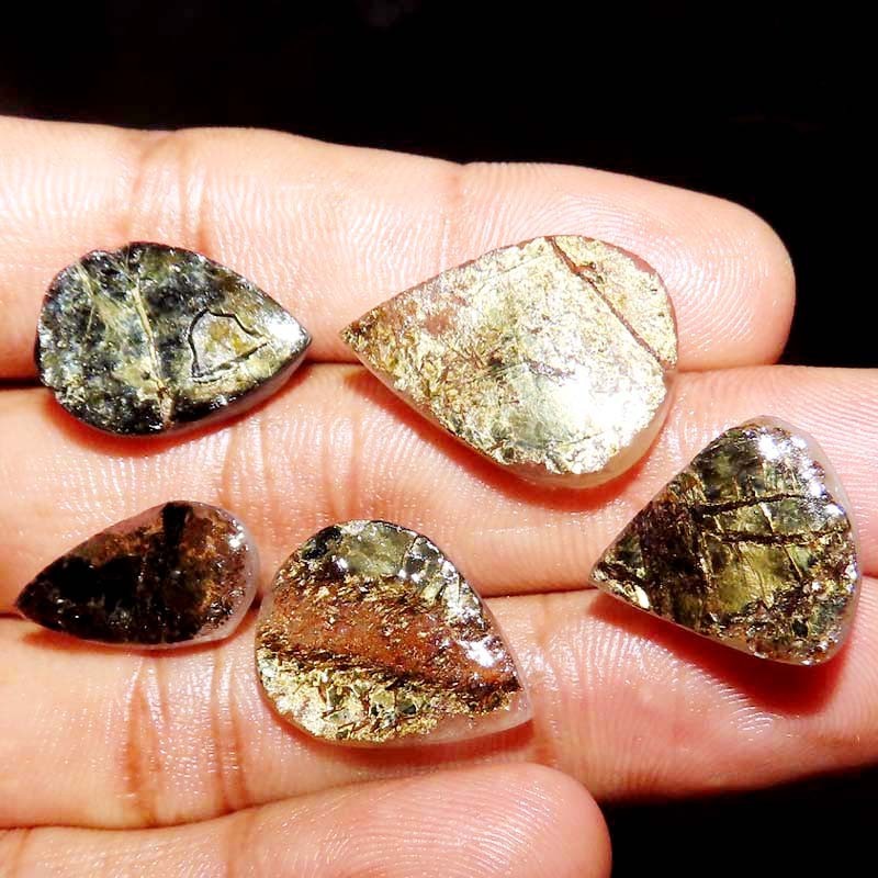 100% Natural CRYSTAK MICA DRUZY Pear Loose Gemstone 63.00 CTS ~5 PCs Lot~ LOT-06