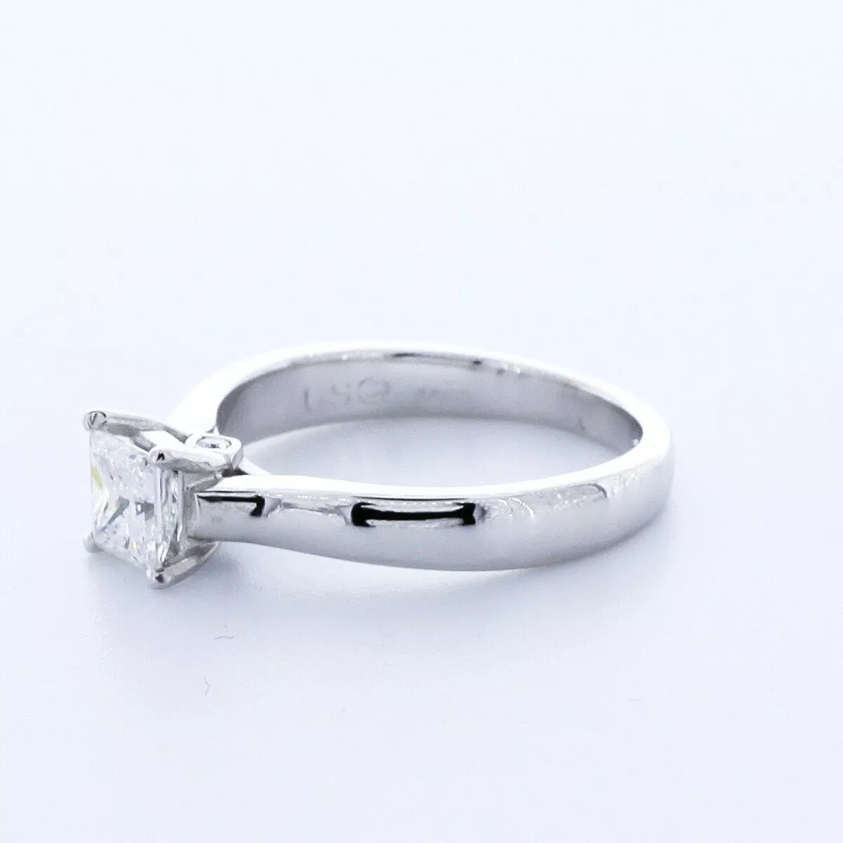 Engagement Ring 14K White Gold Classic 0.75 CT Princess Lab-Grown Diamond E VS1