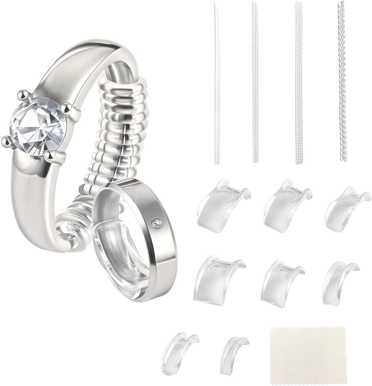Ring Size Adjuster for Loose Rings 12 Pack | Invisible Ring Guard Insert & Spira