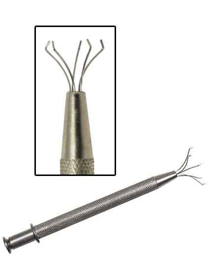 2-Pack 5 Prong Diamond Gem Tweezers Parts Beads Jewelry Ball Pick Up Tool Holder