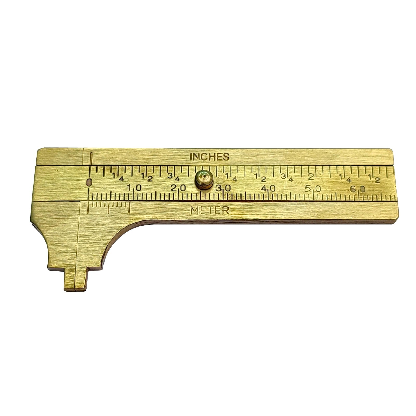 2.1/2″ Solid Brass Vernier Gauge – Pocket Caliper Vernier-Inch & MM Jewelry Tool