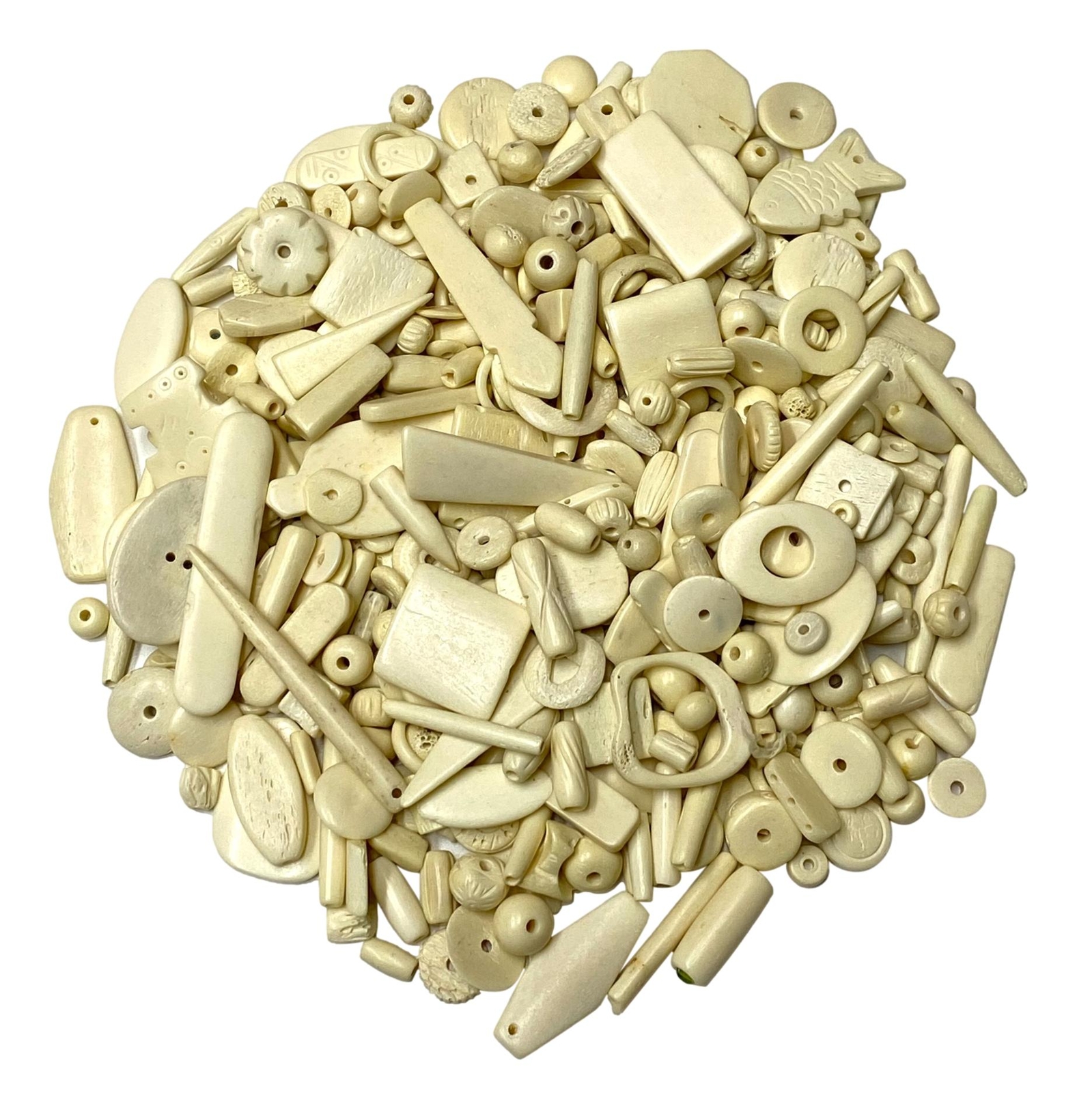 Assorted Bone Buttons, Beads, Spaces, and other Accessories