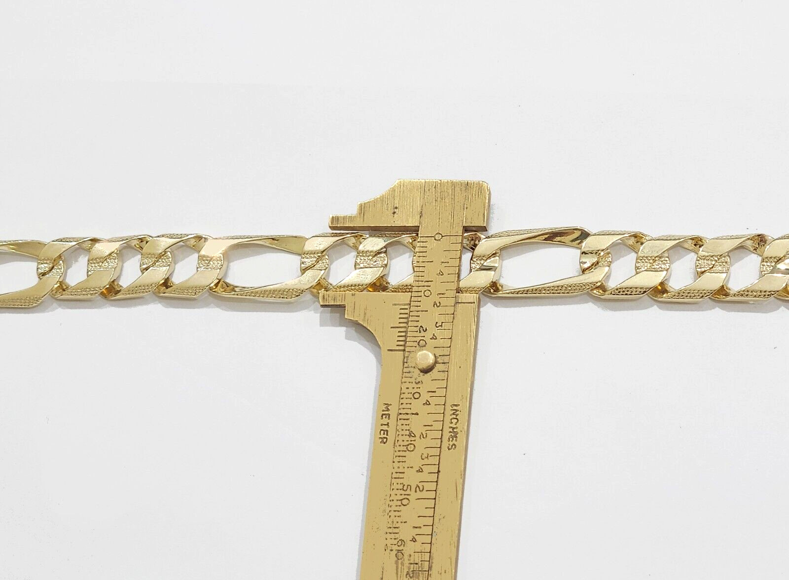 Real 10k Solid Yellow Gold Necklace 13mm Figaro Chain 24” inches Unisex