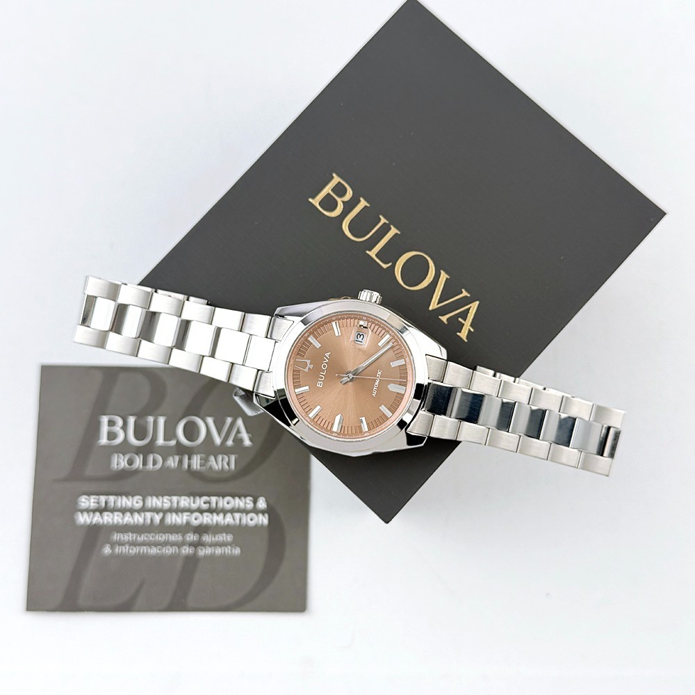 Bulova Men’s Surveyor Automatic Brown Dial Silver Stainless Watch 96B470