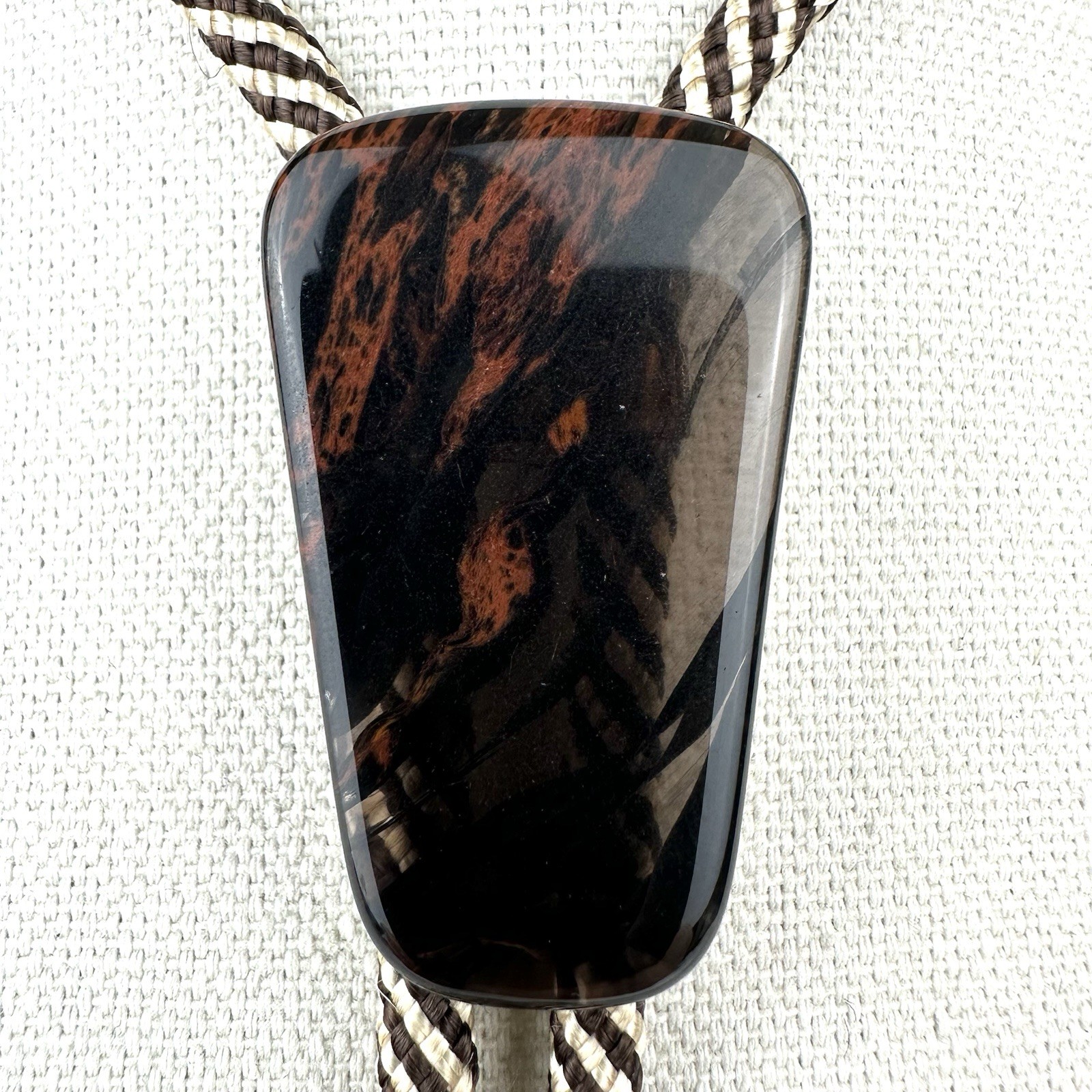 Stunning Translucent Mahogany Obsidian Western Bolo Tie Southwestern ￼