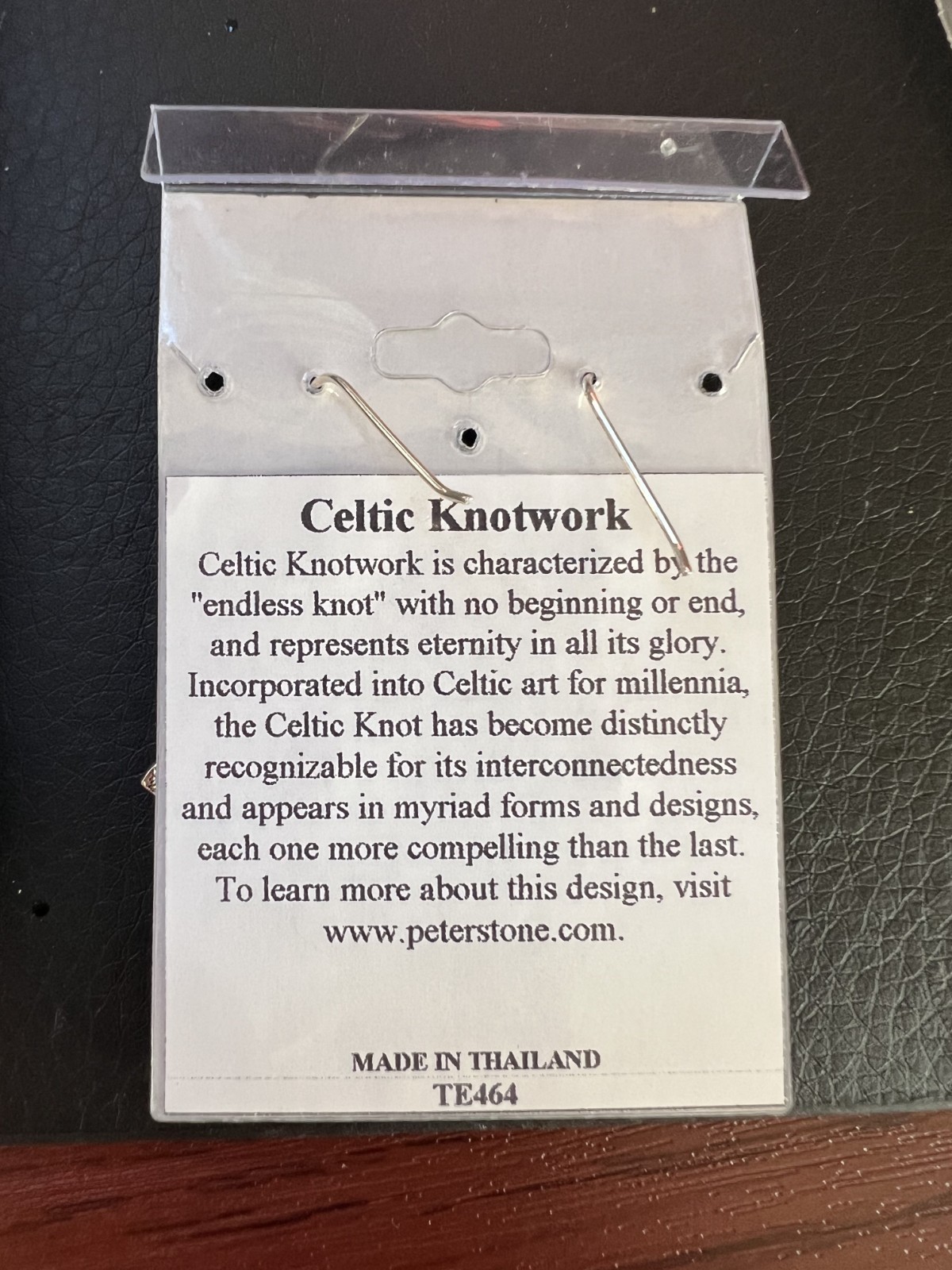 Celtic Knotwork Sterling Silver Earrings Peter Stone New