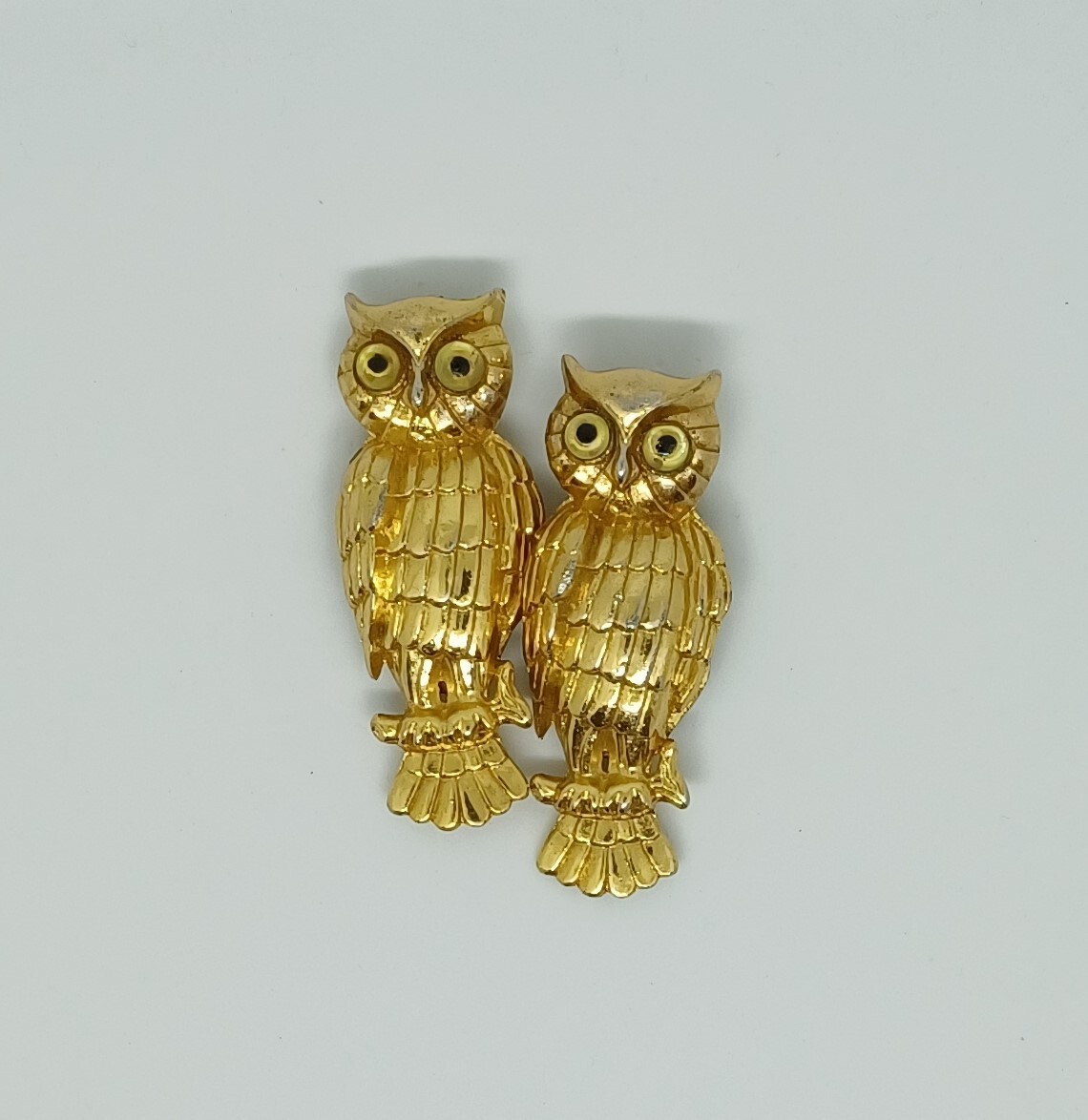 Rare Coro Owl Duette Brooch/Fur clips 