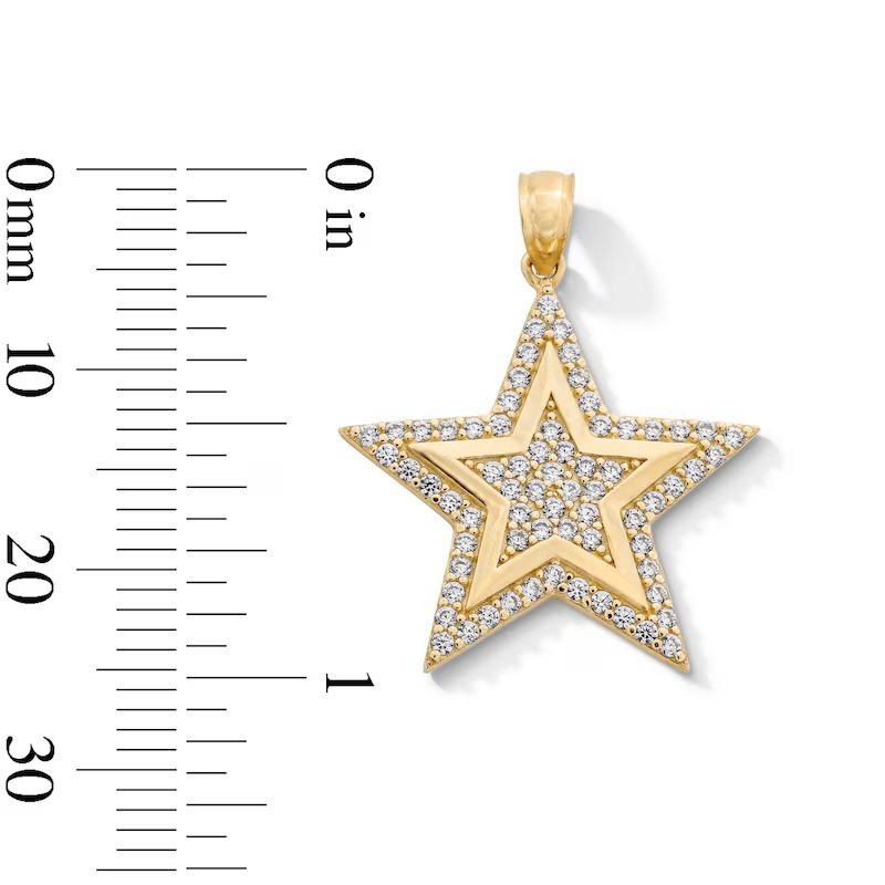 Lab Created Diamond Star Necklace Charm in Solid 925 Sterling Silver For Gift