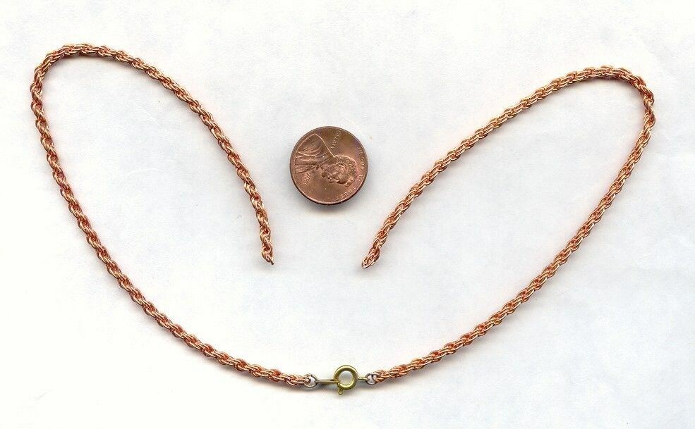3 VINTAGE COPPER COATED PENDANT READY SPLIT 2.5mm ROPE CHAIN 15″ NECKLACES CH107