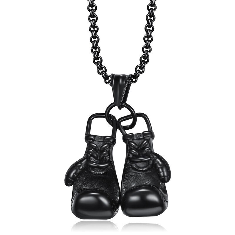 Hip-hop Men Punk Rock Personalized Stainless Steel Sport Gloves Pendant necklace