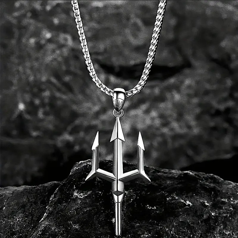 Coat Of Arms Of Ukraine Trident Tryzub Jewelry Silver Pendant Necklace