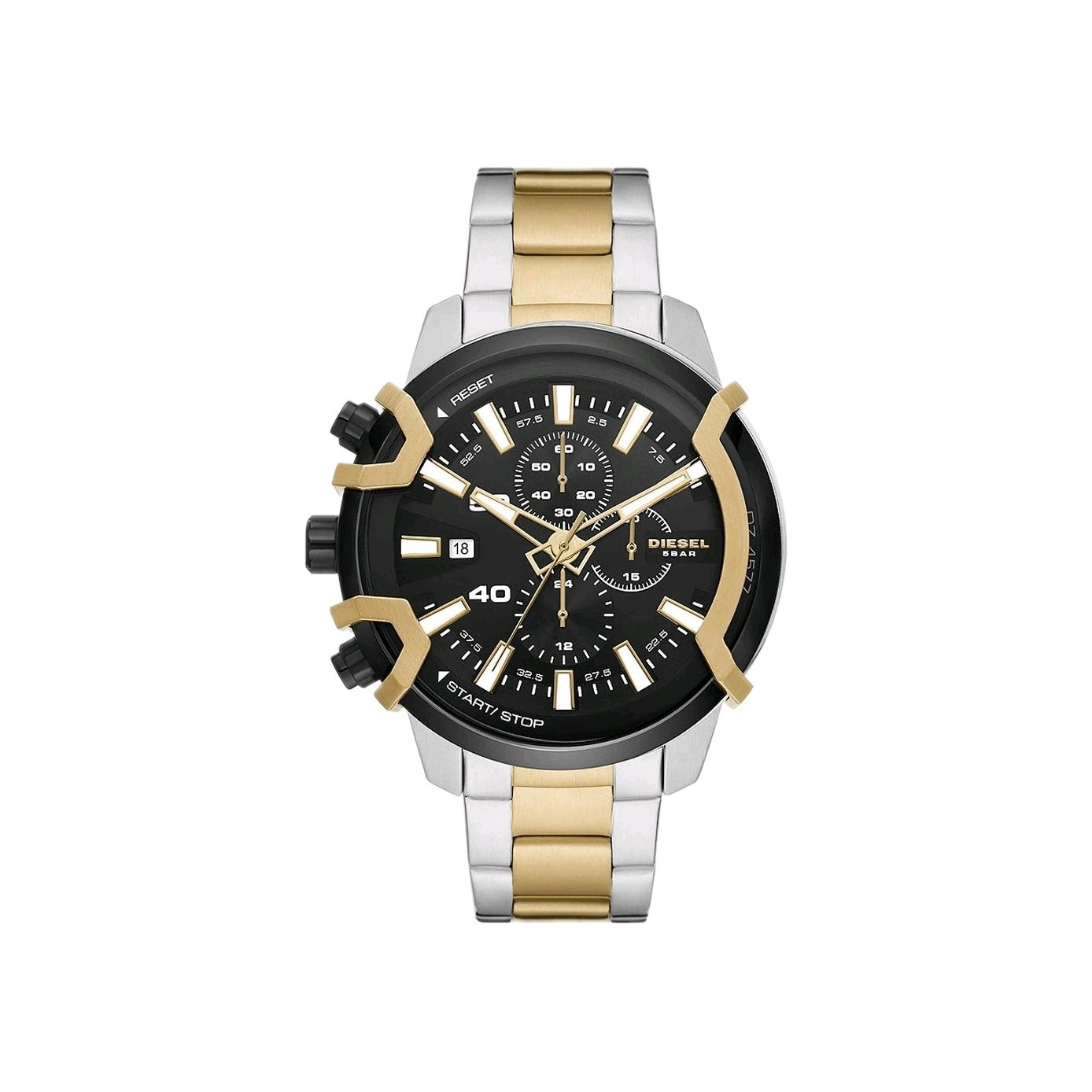 DIESELSteel Quartz Watch – Chronograph – Silver and Gold Plated