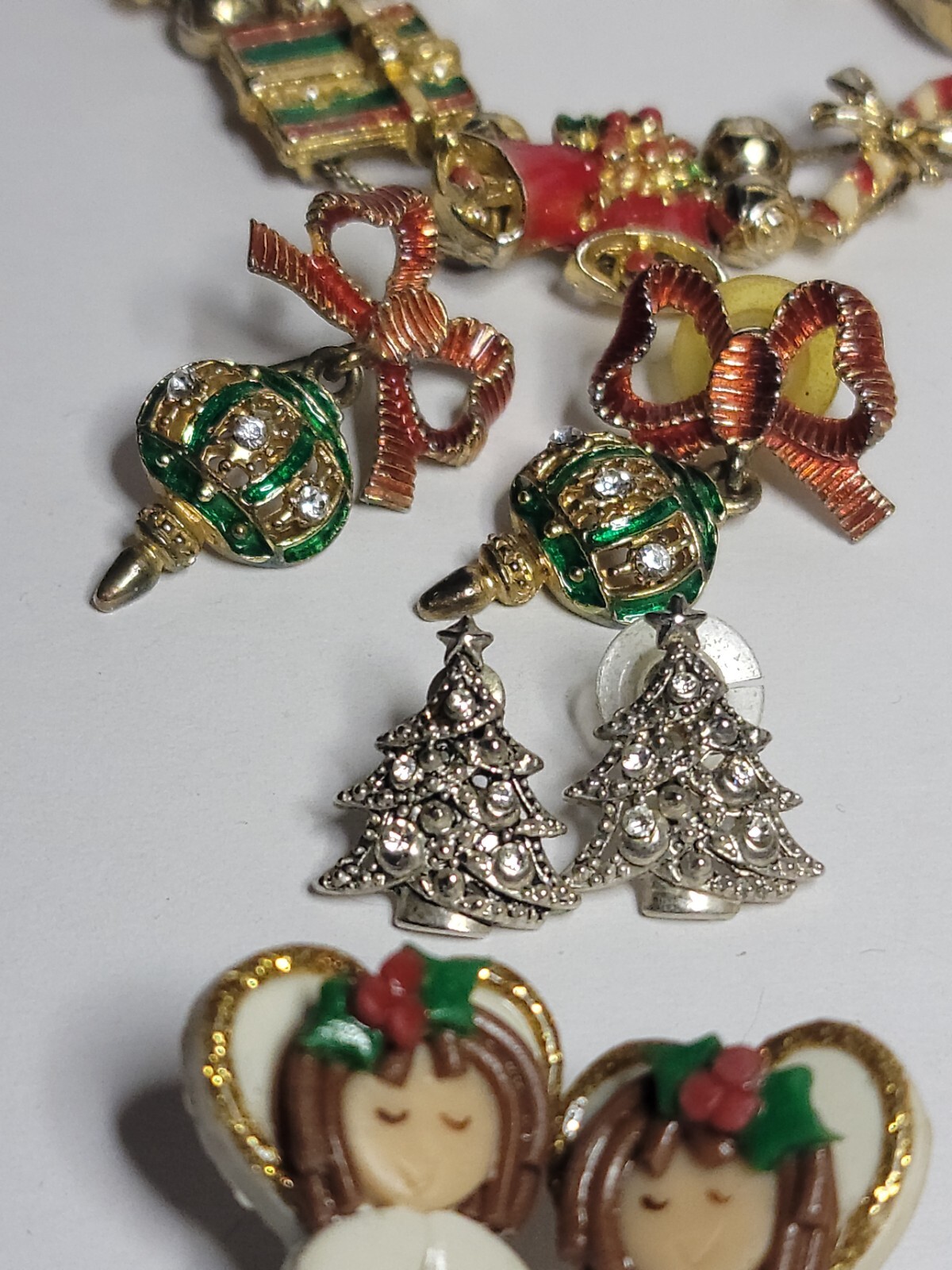 Christmas Jewelry Collection, Earrings, Brooches, Bracelets, Reindeer Necklace