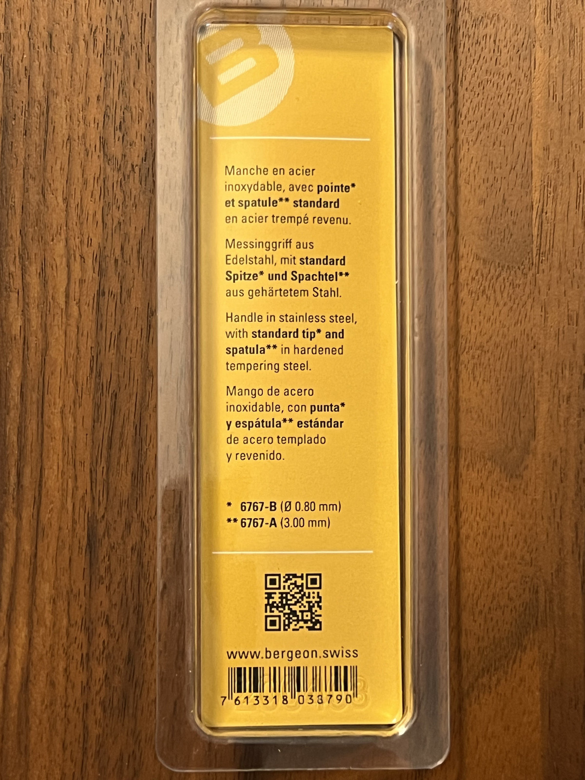 Bergeon 6767-S Spring Bar Tool for Watch Straps, Swiss Made Watch Band Remover