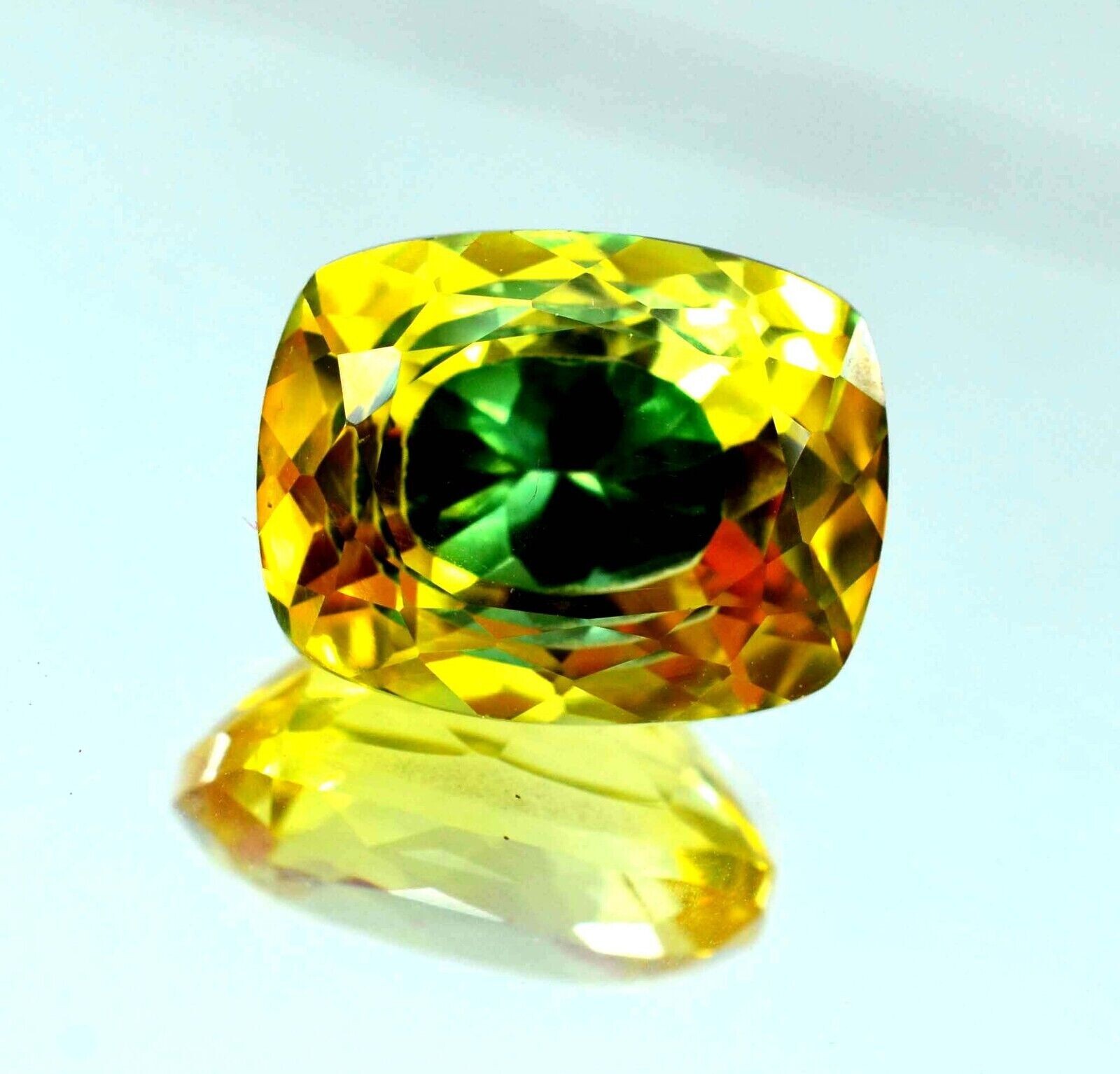 5.45 Ct Natural Bi-Color Pitambari Sapphire Cushion Cut Loose Gemstone Certified