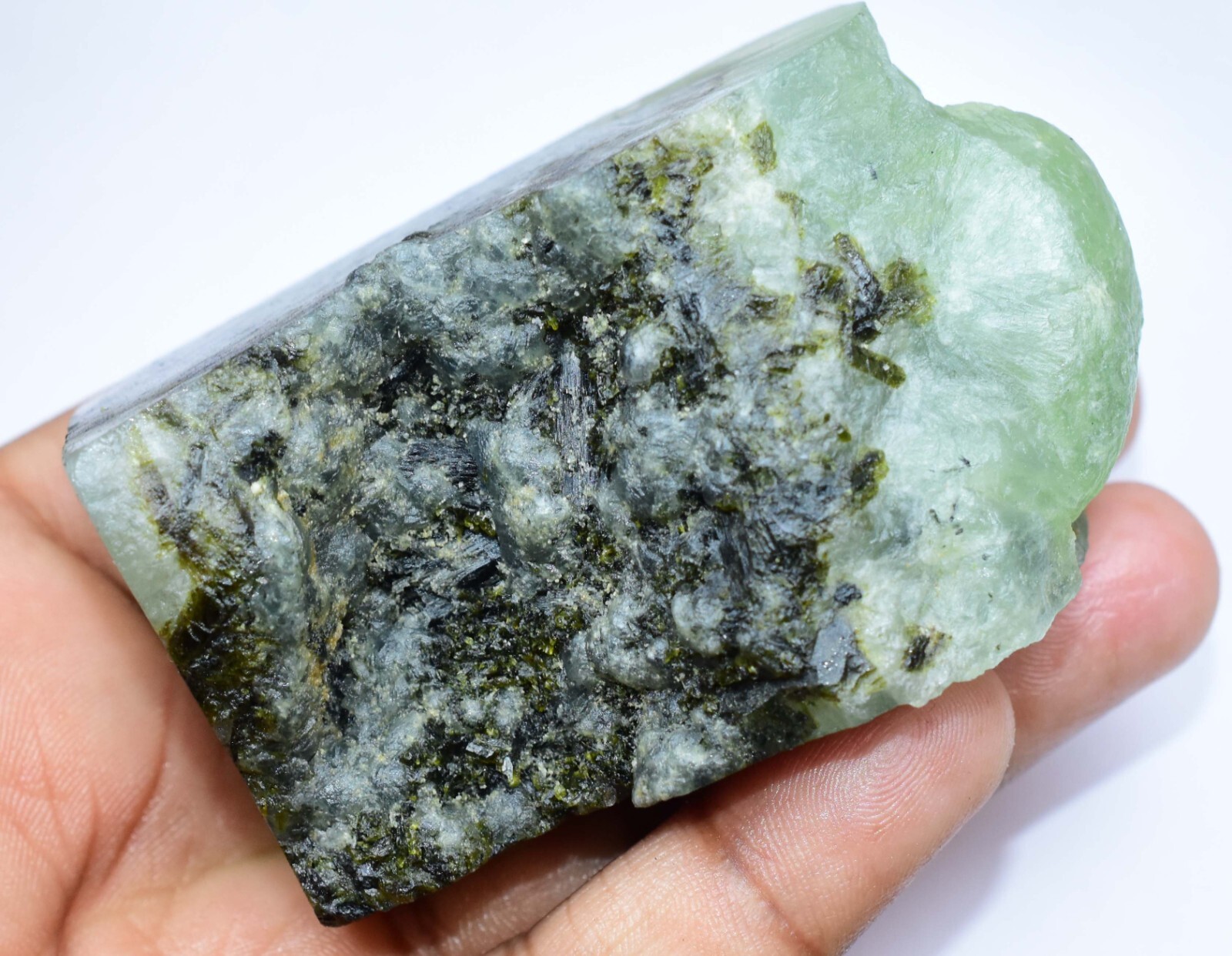 100% Natural Green African Prehnite 1092.50 CT Untreated Specimen Facet Rough