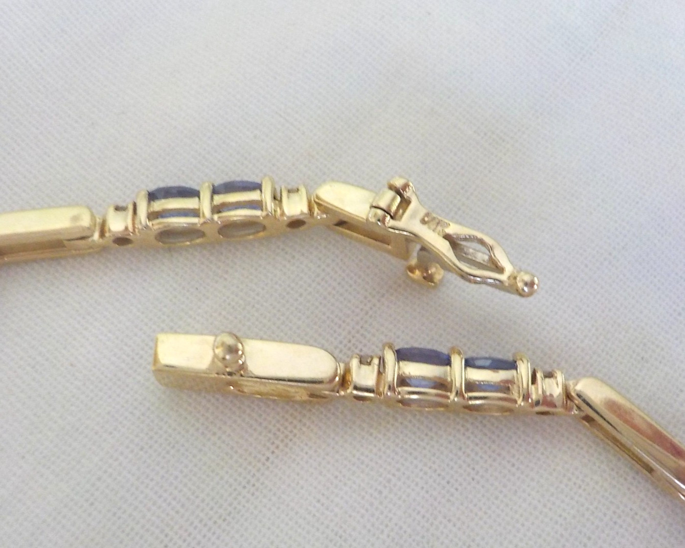 Solid 14K Yellow Gold Tanzanite Diamond Bracelet – 9.90 gms, 6.9 in, 1.20 ctw