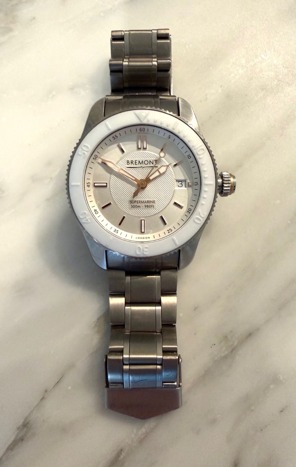Bremont S300 VIGO 40mm Stainless Steel White Dial Auto Watch With Leather Strap