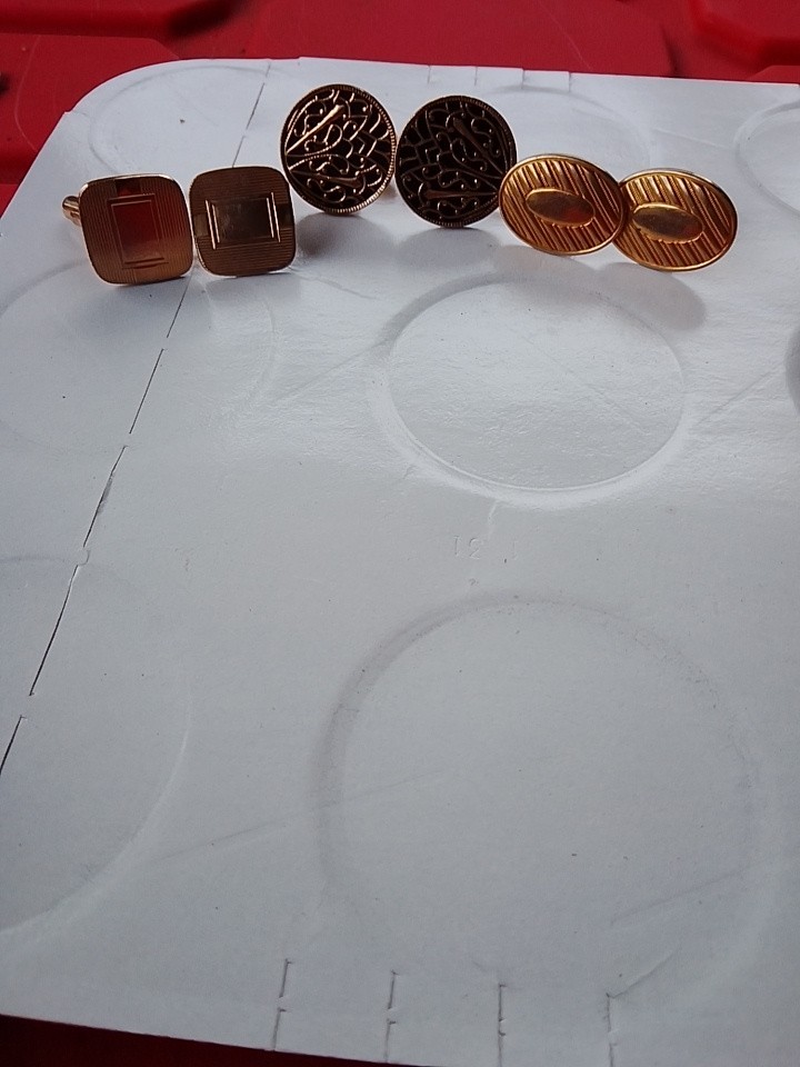 Vintage Gold Tone Cufflinks Lot of 3 Pairs Retro Men’s Dress Formal Accessories
