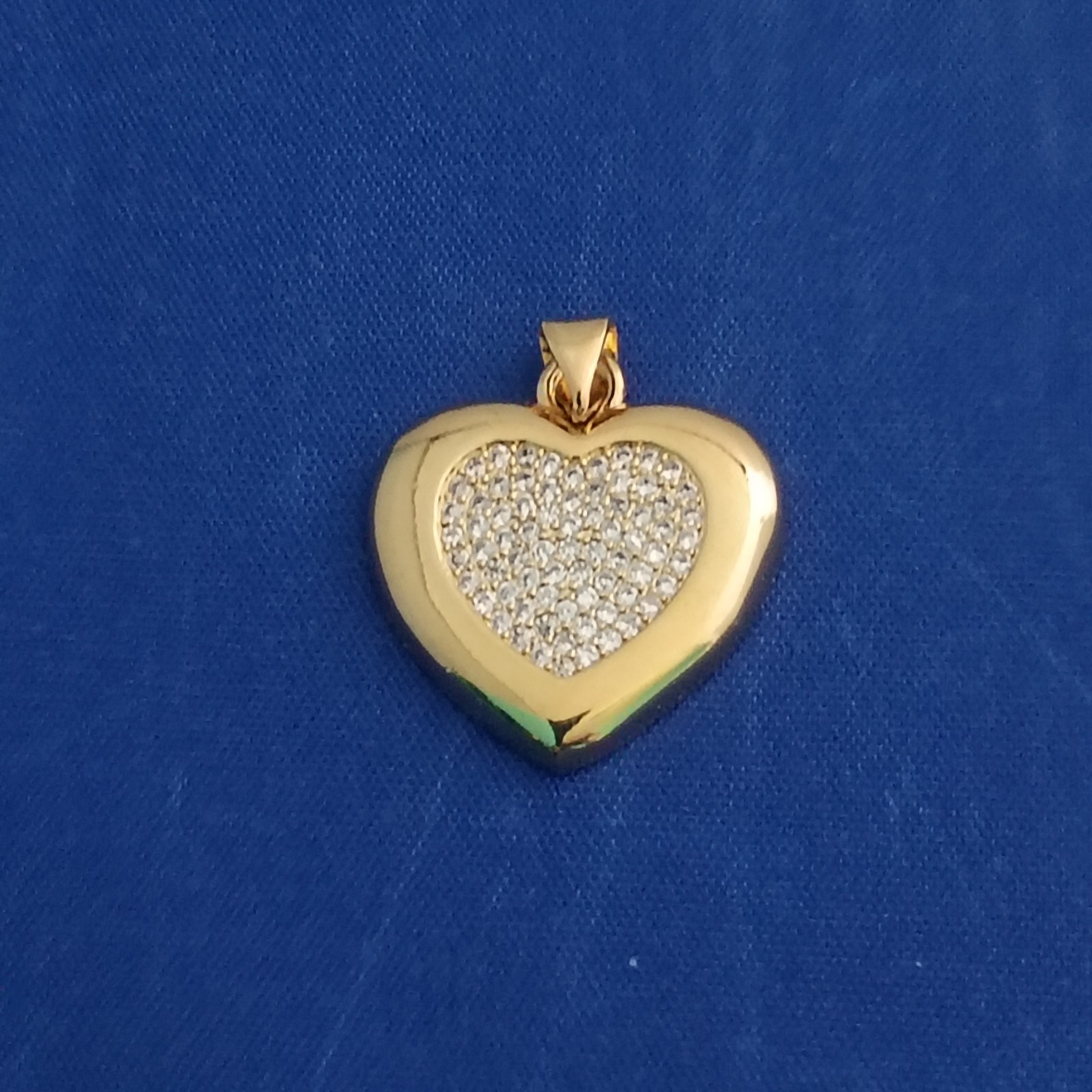 Gold Plated Heart Pendant with multiple simulated diamond CZ’s 24k GP