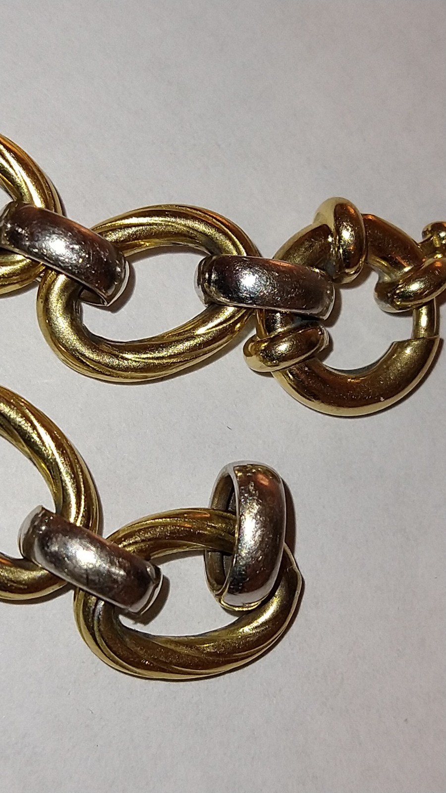 18k white and yellow gold Italian 10.8mm bracelet 20.42 grams – 7.25″